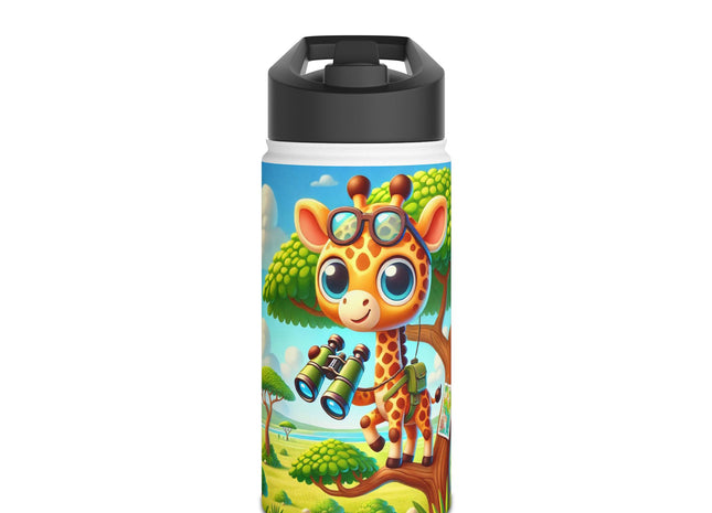 Giraffe Lookout Stainless Steel Water Bottle, Standard Lid