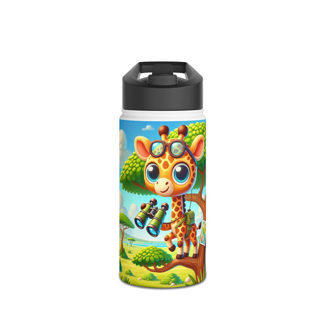 Giraffe Lookout Stainless Steel Water Bottle, Standard Lid
