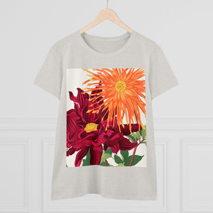 Dahlia Flower by Tanigami Kônan Women's Midweight Cotton Tee