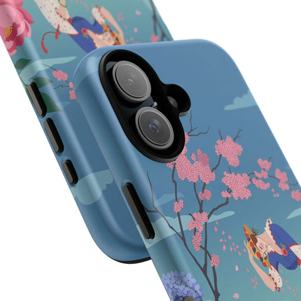 🌸☂️ The Lady Of The Falling Blossoms Phone Case – Art Deco Garden Whimsy