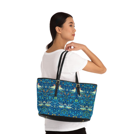 Birds by William Morris PU Leather Shoulder Bag