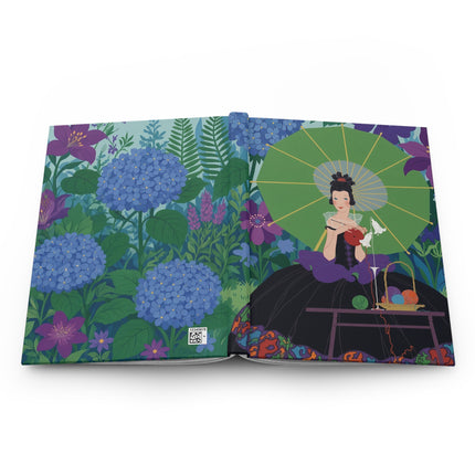 🧶🌺 The Lady Of The Garden Knitting Circle Hardcover Journal – Art Deco Floral Whimsy