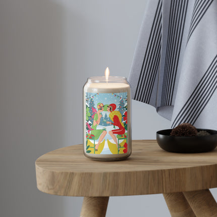 ☕🎄 Christmas Tea In The Snow Garden Scented Soy Candle – Art Deco Holiday Friendship