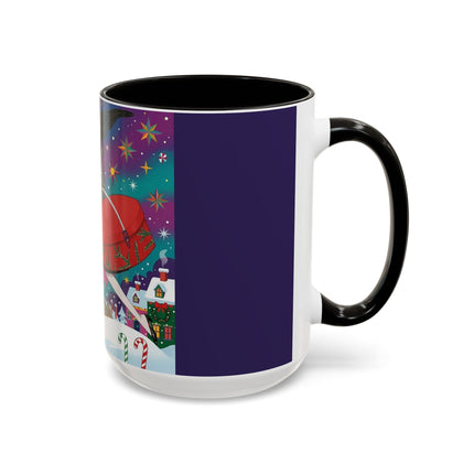 🎁✨ The Lady Of The Christmas Hatbox Colorful Mug – Art Deco Holiday Fantasy
