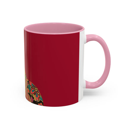 Butterfly Empress of the Crimson Pavilion Colorful Mug (11oz, 15oz) – Art Deco Beauty, Butterfly Elegance & Ornamental Style