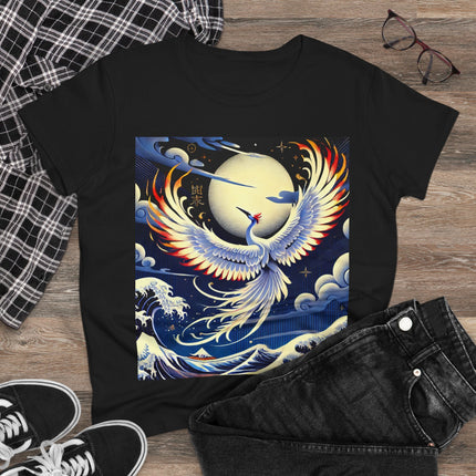 Majestic White Crane Cotton Tee