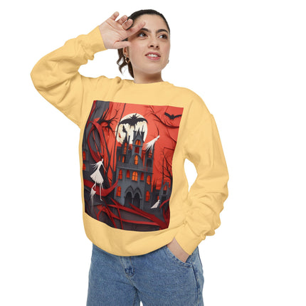Halloween Night Scene Unisex Garment-Dyed Sweatshirt
