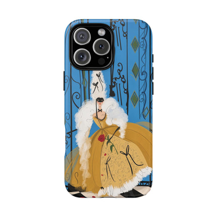 🎭🌹 The Lady At The Masquerade Gates Phone Case – Art Deco Fashion Illustration