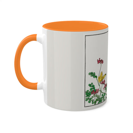 Butterflies and flower illustration by Morimoto Toko Colorful Mugs, 11oz