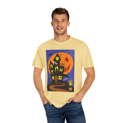 Halloween Night at the Haunted House Unisex Garment-Dyed T-shirt