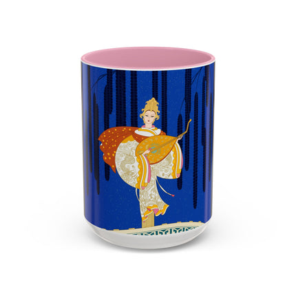 Celestial Melody Colorful Mug (11oz, 15oz) – Musical Grace, Starlit Beauty & Art Deco Elegance