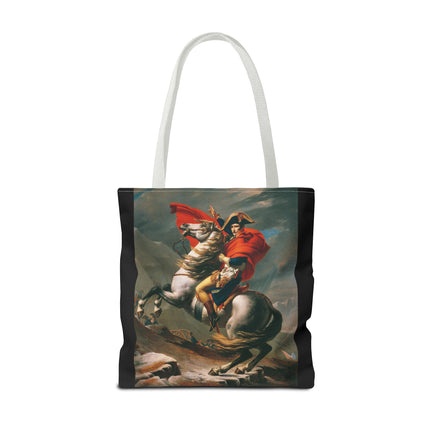 Napoleon Crossing the Alps by Jacques-Louis David Tote Bag (AOP)