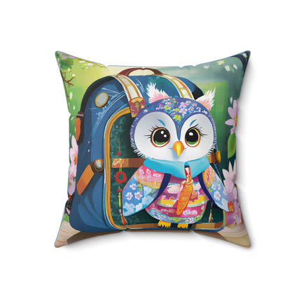 Baby Owl Spun Polyester Square Pillow