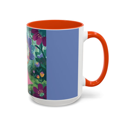 The Lady Of The Enchanted Mirror Colorful Mugs – Art Deco Botanical Elegance