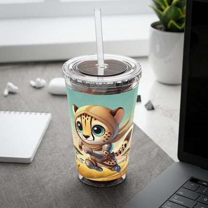 Swift Cheetah Sunsplash Tumbler with Straw, 16oz