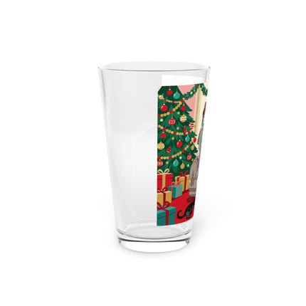 🖤🔥 The Lady Of The Christmas Hearth Pint Glass – Art Deco Holiday Elegance