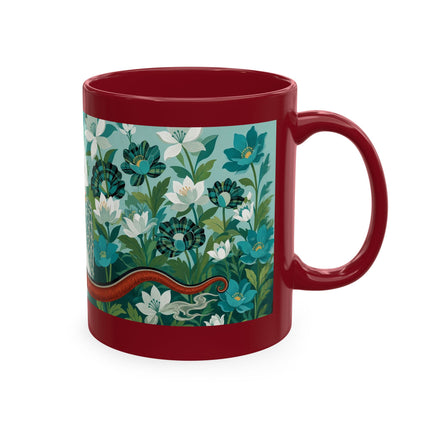 🐉🌿 The Lady & The Garden Dragon Ceramic Mug – Art Deco Botanical Whimsy