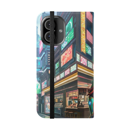 🐆🦜 Cybernetic Duets Flip Case – Neon Elegance & Digital Harmony