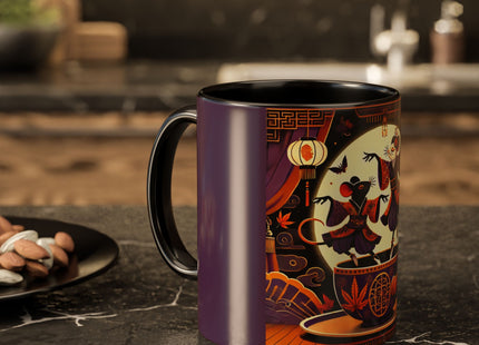 Theatrical Halloween Mice on Teacup Colorful Mugs (11oz, 15oz)