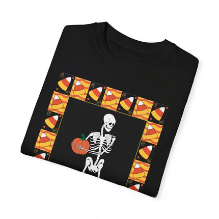Candy Corn Skeleton Unisex Garment-Dyed T-shirt