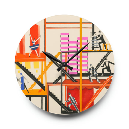 Maquettes de Théatre Acrylic Wall Clock, Round and Square