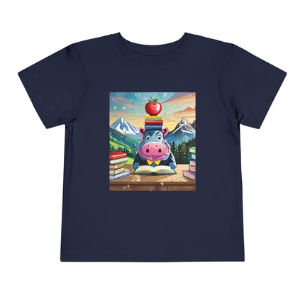 Hippos Hit the Books Toddler Short Sleeve Tee