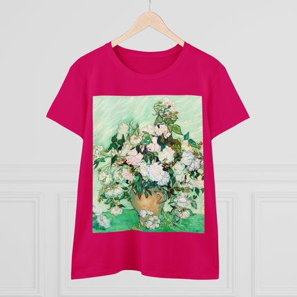 Roses by Vincent Van Gogh Women's Midweight Cotton Tee