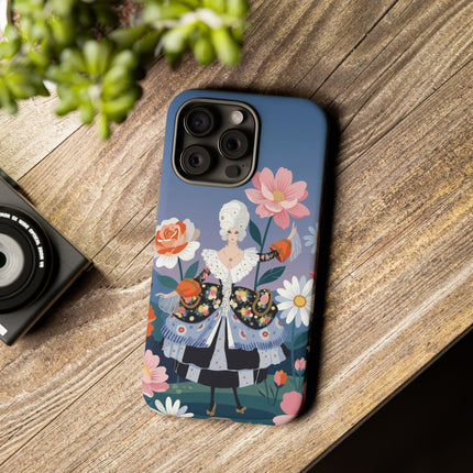 🌸🎀 The Grand Floral Promenade Phone Case – Art Deco Fashion Fantasy