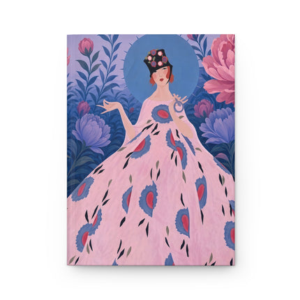 🦜🌸 The Lady Of The Enchanted Parrot Garden Hardcover Journal – Art Deco Floral Fantasy