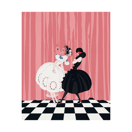 🎭🖤 The Ladies Of The Midnight Masquerade Matte Vertical Poster – Art Deco Fashion Illustration
