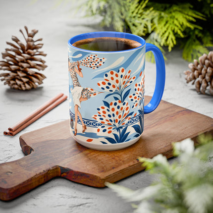 🌼🧡 The Polka Dot Wind Dancer Colorful Mug – Art Deco Fashion Whimsy