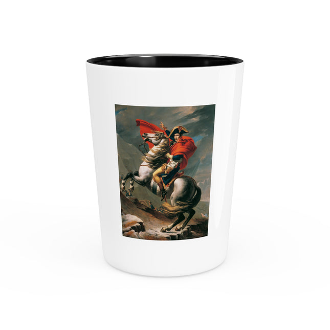 Napoleon Crossing the Alps by Jacques-Louis David Ceramic Shot Glass