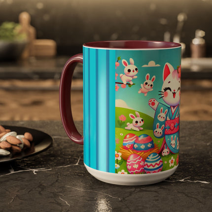 Springtime Kitten’s Easter Joy Colorful Mugs (11oz, 15oz)