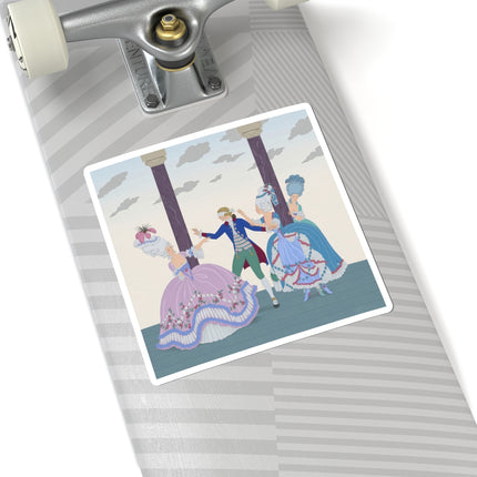 🎭🌸 Blindman’s Bluff Kiss-Cut Stickers – Rococo Courtship Whimsy