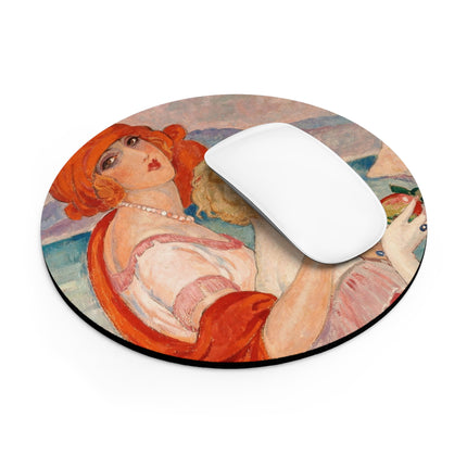 Sur la Route d'Anacapri by Gerda Wegener Mouse Pad, Round and Rectangle
