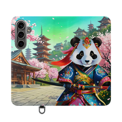 🦊⚔️ Cyberpunk Panda Samurai Flip Case – Futuristic Honor & Kitsune Spirit