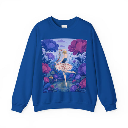 🌸🩰 The Enchanted Garden Ballet Crewneck Sweatshirt – Art Deco Floral Whimsy