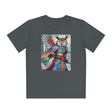 Cyberpunk Samurai Owl Youth Competitor Tee
