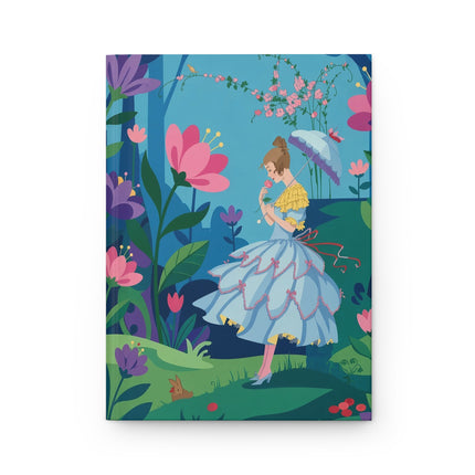 🌸☂️ The Lady Of The Secret Garden Hardcover Journal – Art Deco Fashion Illustration