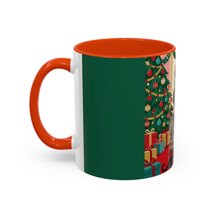 🖤🔥 The Lady Of The Christmas Hearth Colorful Mug – Art Deco Holiday Elegance