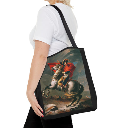 Napoleon Crossing the Alps by Jacques-Louis David Tote Bag (AOP)