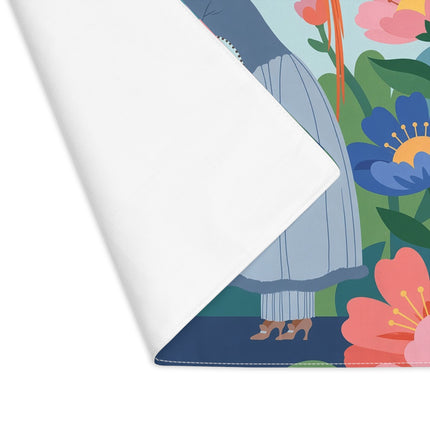 🦜🌺 The Lady Of The Garden Aviary Placemat – Art Deco Floral Whimsy