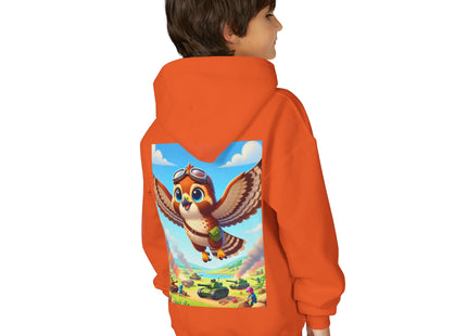Red-Tailed Hawk in Battle Youth Heavy Blend Hooded Sweatshirt