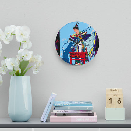 A Visual Journey by Umberto Brunelleschi Acrylic Wall Clock, Round and Square