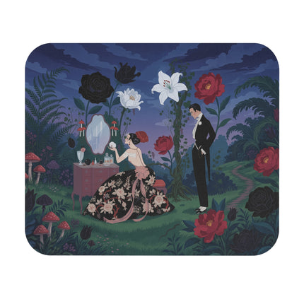 🌹🌙 The Midnight Garden Rendezvous Mouse Pad – Art Deco Romantic Fantasy