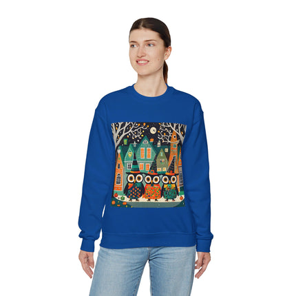 Night of the Trick-or-Treating Owlets Unisex Heavy Blend™ Crewneck Sweatshirt