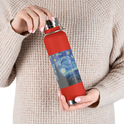 The Starry Night by Vincent Van Gogh Copper Vacuum Insulated Bottle, 22oz