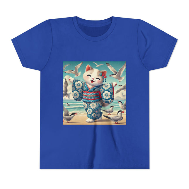 Geisha Kitten by the Seaside Youth Short Sleeve Tee