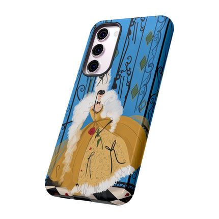 🎭🌹 The Lady At The Masquerade Gates Phone Case – Art Deco Fashion Illustration