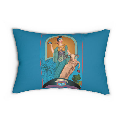 March & Aquamarine (Gem Series) by Sofia Chiostri Spun Polyester Lumbar Pillow